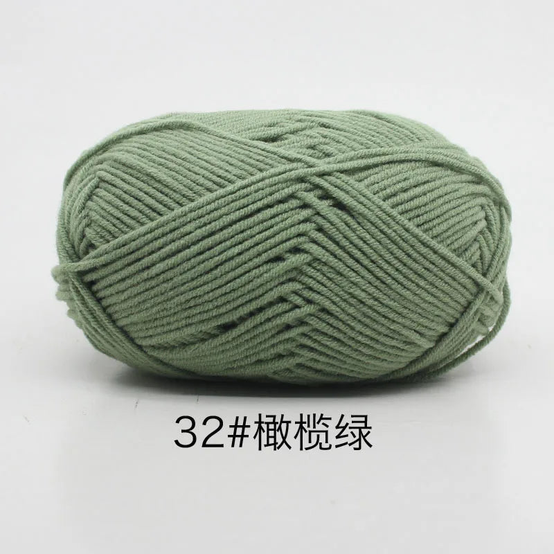 40-50g/Set 4ply Milk Cotton Knitting Yarn – Dyed Lanas for Crochet, Sweaters, Hats & Dolls, Affordable Craft Supplies