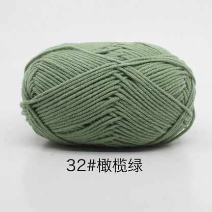 40-50g/Set 4ply Milk Cotton Knitting Yarn – Dyed Lanas for Crochet, Sweaters, Hats & Dolls, Affordable Craft Supplies