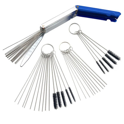 Carburetor Cleaning Tool Kit - Wire Brushes & Needles for Car, Motorcycle, Scooter & ATV Jets