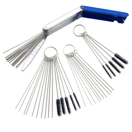 Carburetor Cleaning Tool Kit - Wire Brushes & Needles for Car, Motorcycle, Scooter & ATV Jets