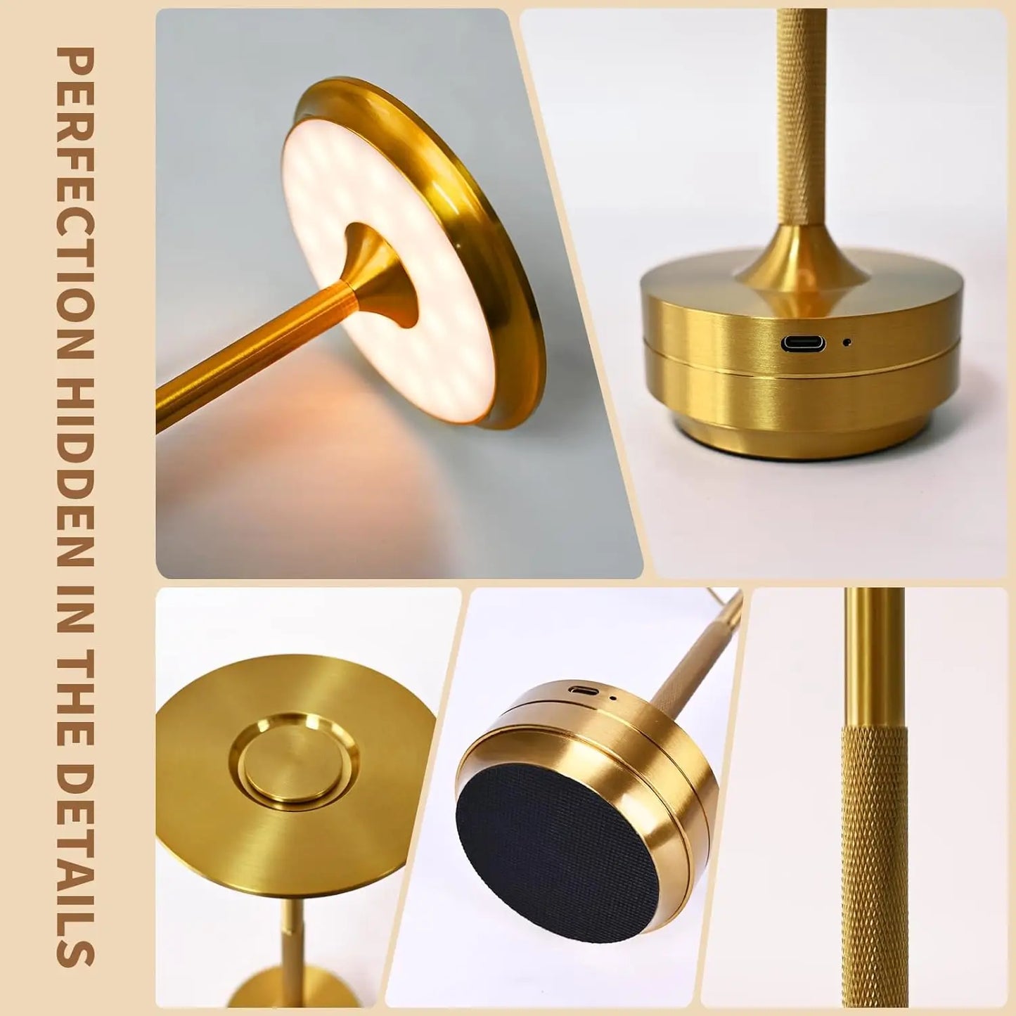 Wireless LED Table Lamp – Rechargeable Touch Sensor Night Light for Restaurant, Hotel & Bedroom Decor
