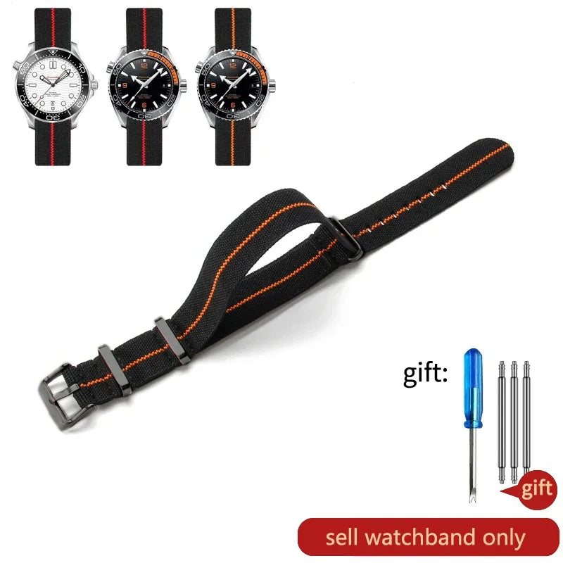 60's French Army Nylon Watch Strap - Woven Military Watch Band for Rolex, Seiko, Tudor & Omega