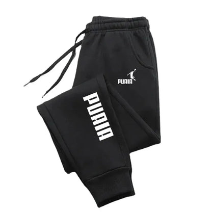 PUAIA Men’s Jogging Pants – Autumn Winter Sport Trousers, Loose Fit Fitness Streetwear Solid Color Outfit