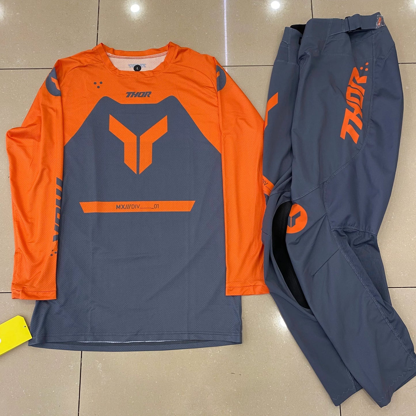 Thor 2026 Motorcycle Riding Set - Bleach Black Camo Off-Road Racing Gear Long Sleeve Jersey and Pants
