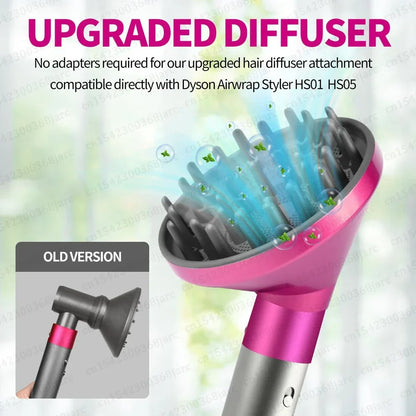 Hair Styler Nozzle for Dyson Airwrap HS01/HS05 – Multi Hair Curler & Smoothing Brush Accessory