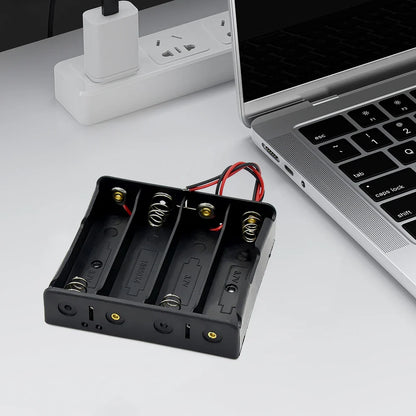 10-in-1 Plastic 18650 Battery Holder — 1/2/3/4 Slot Storage Box with Wire Lead for 3.7V 18650 Batteries