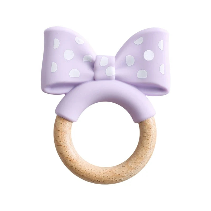 Baby Silicone Teether Toy - BPA Free Dental Chew Ring Bracelet for Infant Teething Relief and Kids Gift