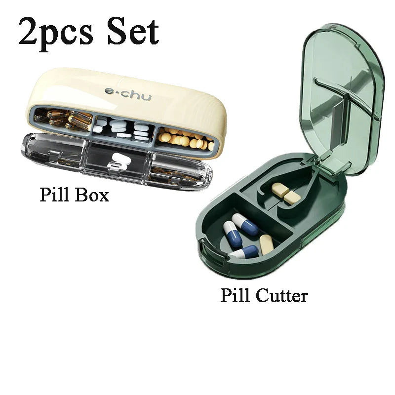 Portable Pill Organizer – 3 Times a Day Travel Pill Box with Compartments for Vitamins & Medicines, Small Pocket Medicine Case