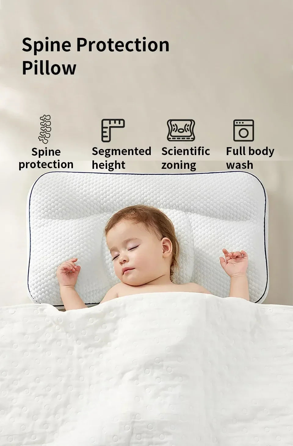 Baby Pillow for Newborns – Nursing Neck Support Cushion, Infant Sleep Pillow & Bedding Accessory for Moms and Kids