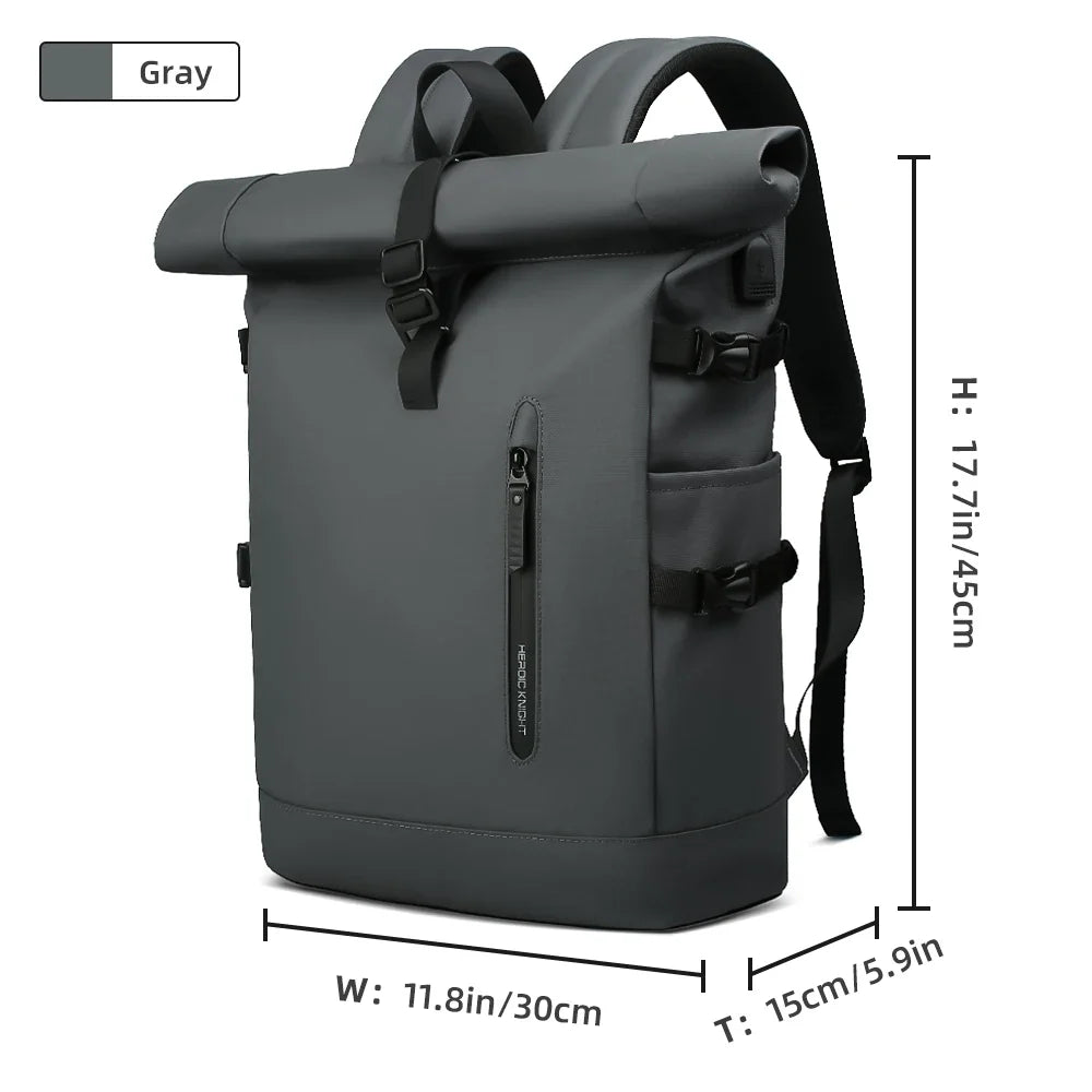 HK Expandable Travel Backpack - Large Waterproof 15.6 Inch Laptop Hiking Rucksack with USB Charging Port