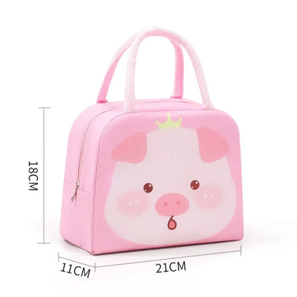 Cartoon Insulated Lunch Bag - Portable Non-Woven Thermal Food Storage Tote