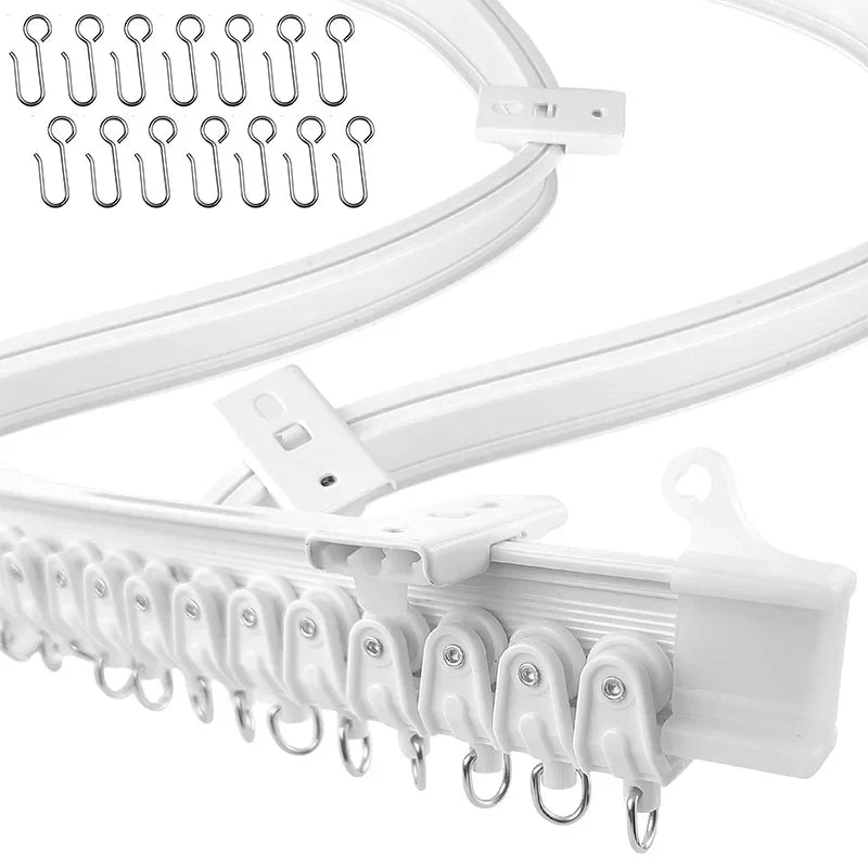 1–6M Flexible Bendable Curtain Track – Silent Ceiling Rail for Bedrooms, Bathrooms, Balconies & Room Dividers