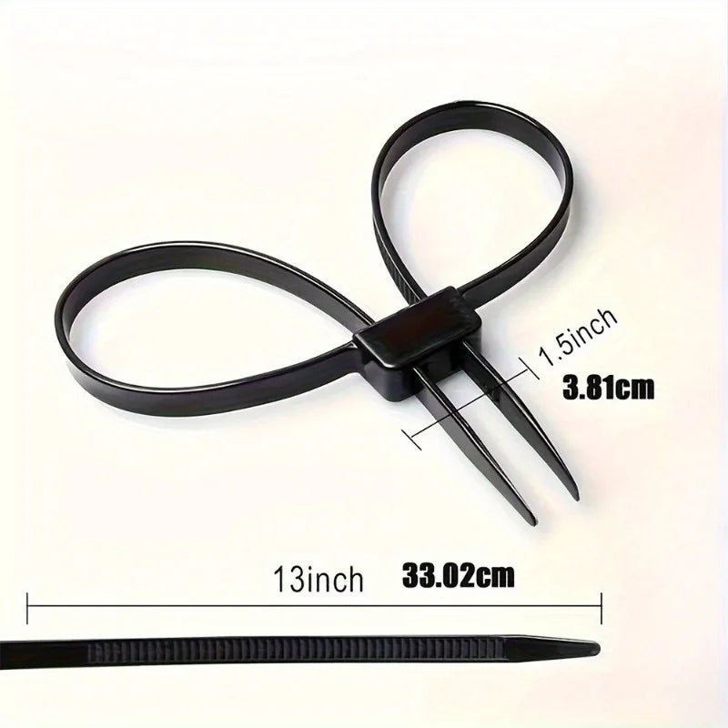 4PCS Double Hole Nylon Zip Ties - Non-Slip Disposable Cable Ties for Household, Warehouse & Freight Use