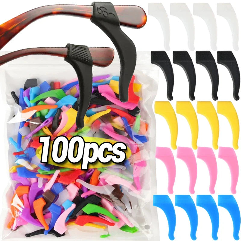 Anti-Slip Silicone Ear Hooks for Glasses | Elastic Eyewear Grip, Temple Holder & Fastener Accessories