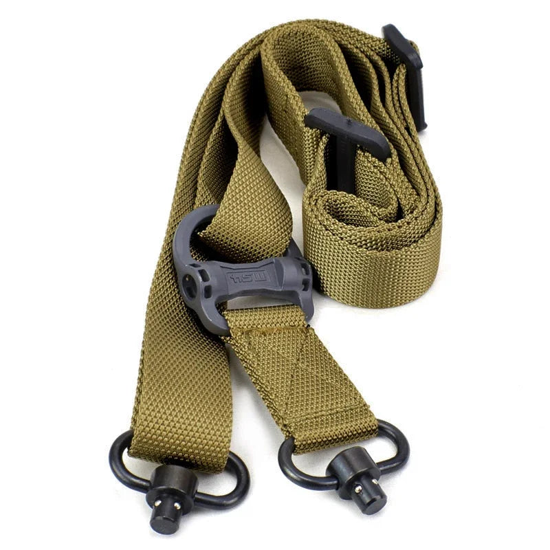 Adjustable MS4 Rifle Sling — QD Metal Swivel, 2-Point Tactical Nylon Strap for Airsoft, Hunting & Multi-Mission Weapon Use