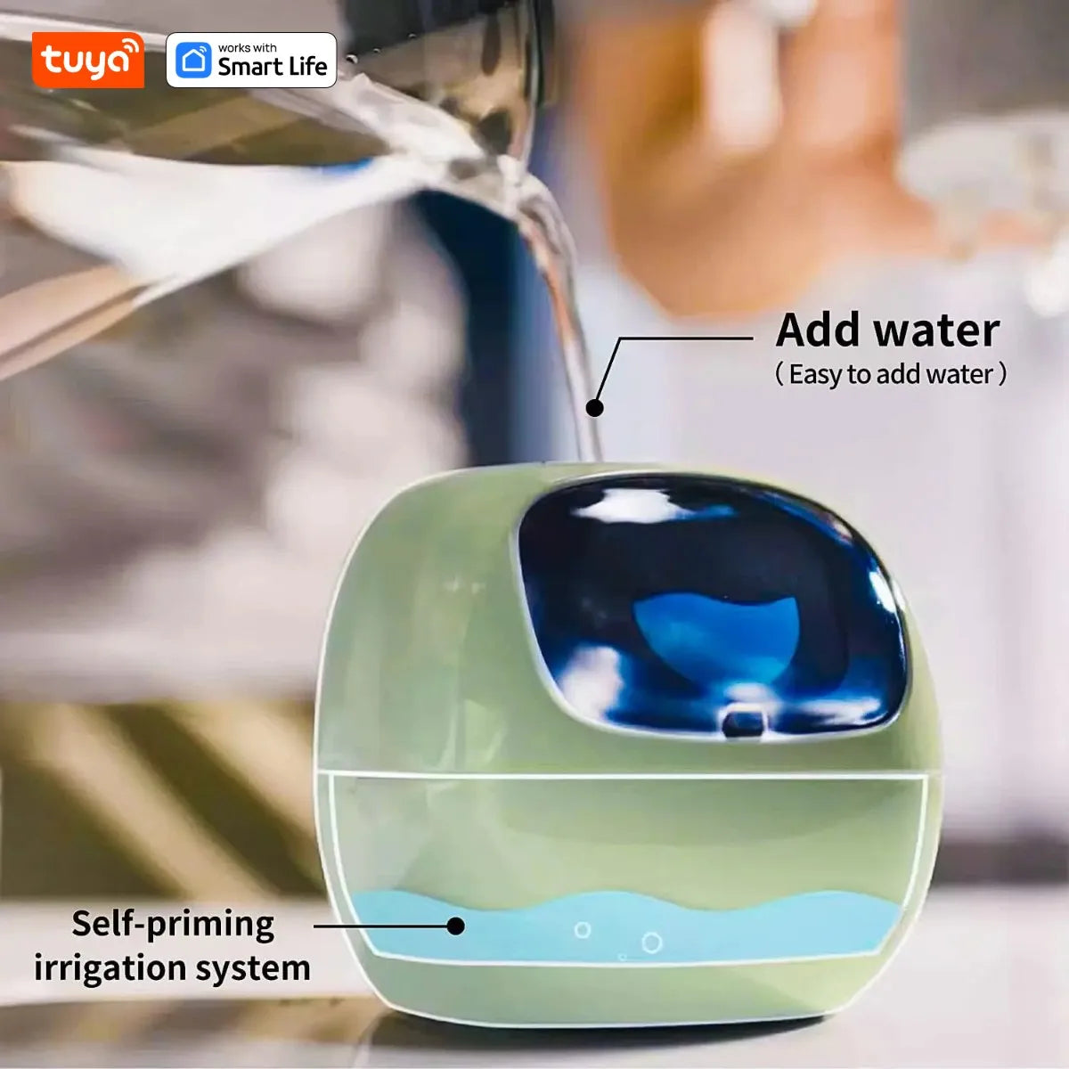 Tuya Ivy Smart Planter with AI Chips and 7 Smart Sensors - Over 49 Expressions for Easy and Fun Plant Care