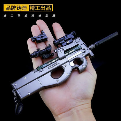 24cm P90 Submachine Gun Model - Metal Miniature Game Collectible & Display Accessory