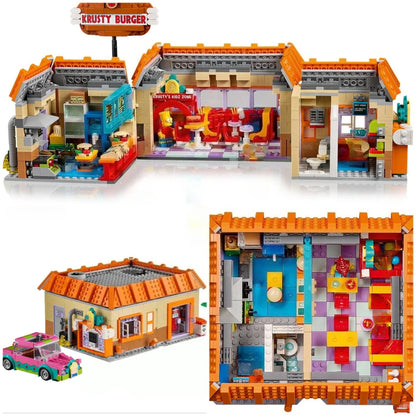 2025 MOC 1635-Piece Burger Restaurant Building Blocks Set – City Street View Creative Toy for Children’s Gifts