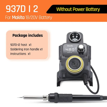 Silverflo 937D-I Cordless Soldering Station – Solder Iron with Sleep Mode, Compatible with DEWALT, Milwaukee, MAKITA 18/20V Batteries