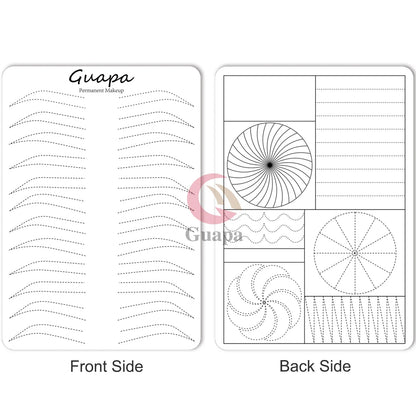 Silicone Practice Skin for Permanent Makeup — Double-Sided Latex Sheet with Brows Design for Hair Stroke Training