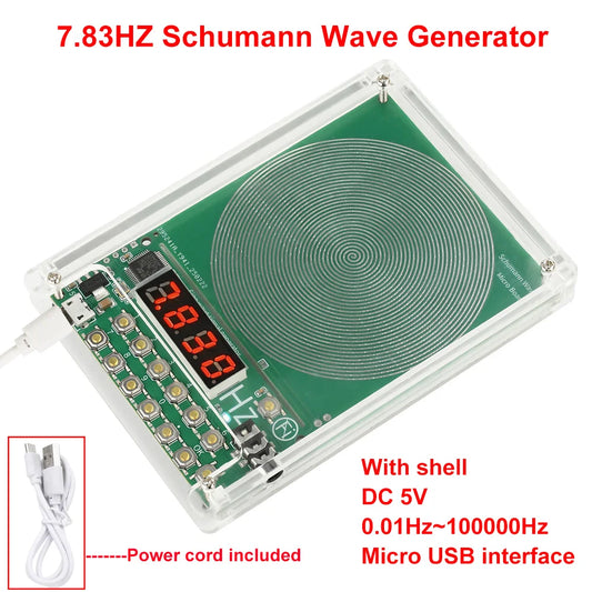 Schumann Wave Signal Generator - DC 5V Adjustable Frequency Sine Wave Generator with Micro USB Interface