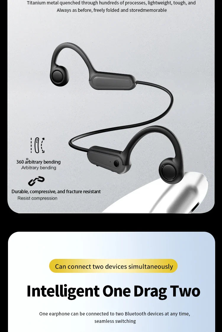 Xiaomi Wireless Bone Conduction Earphones – Bluetooth 5.3 Sports Ear-Hook Headset, Waterproof for Running & Driving