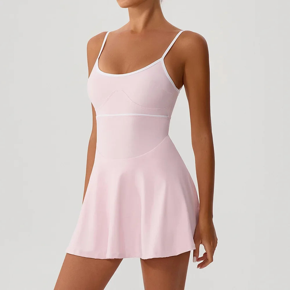 Women’s Tennis Dress - Pocketed Golf Skirt Anti-Shorts Yoga & Badminton Activewear Outfit