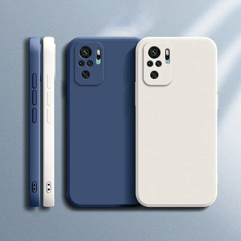 Square Liquid Silicone Phone Case for Xiaomi Redmi Note 10 Pro Max / 10S / 10T 5G Soft Shockproof Protective Cover