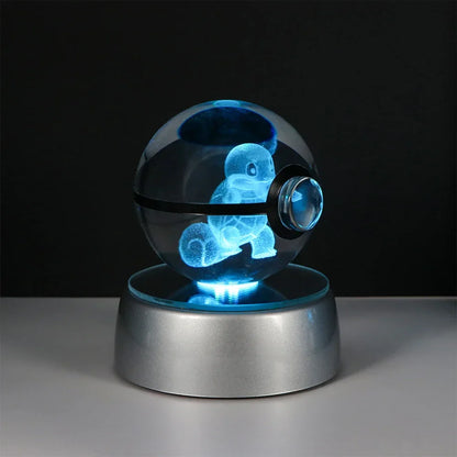 Pokemon Crystal Ball Night Light – Pikachu, Gengar, Eevee, Mewtwo & Lucario LED Pokeball, Kids Birthday Gift & Home Decor