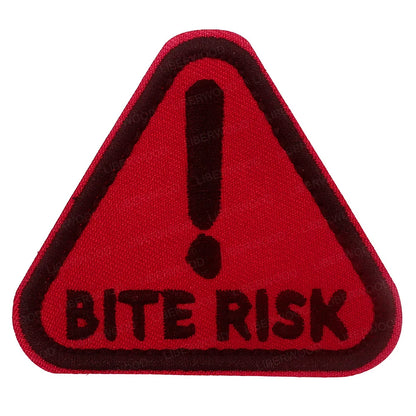 Dog Bite Risk Warning Patch - Embroidered K9 Service Dog Hook & Loop Badge