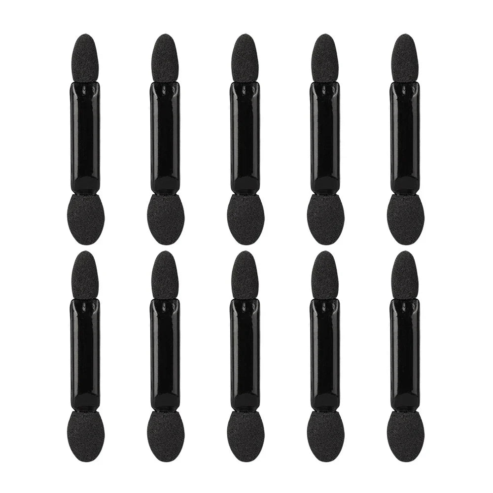 10/50PCS Double-Ended Sponge Sticks - Portable Eyeshadow, Eyeliner & Lip Makeup Applicators, Disposable Cosmetic Tools