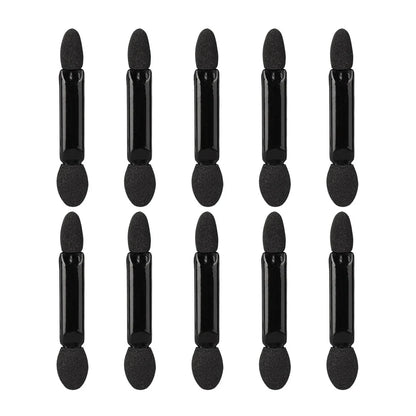 10/50PCS Double-Ended Sponge Sticks - Portable Eyeshadow, Eyeliner & Lip Makeup Applicators, Disposable Cosmetic Tools