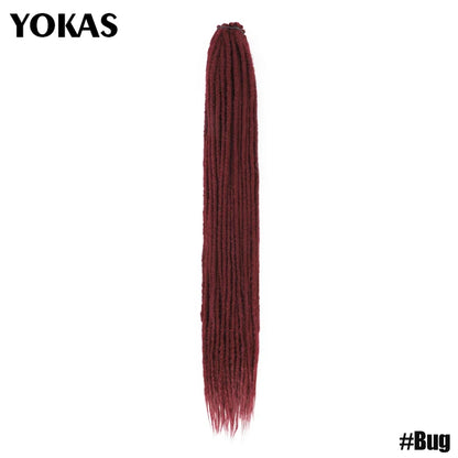YOKAS Handmade Dreadlock Extensions - Synthetic Crochet Braided Hair 24 36 Inch Long Faux Locs for Women
