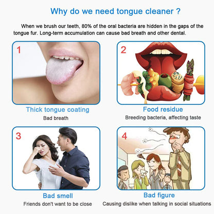 Portable Stainless Steel Tongue Cleaner – Color Tongue Scraper for Bad Breath and Oral Hygiene Care