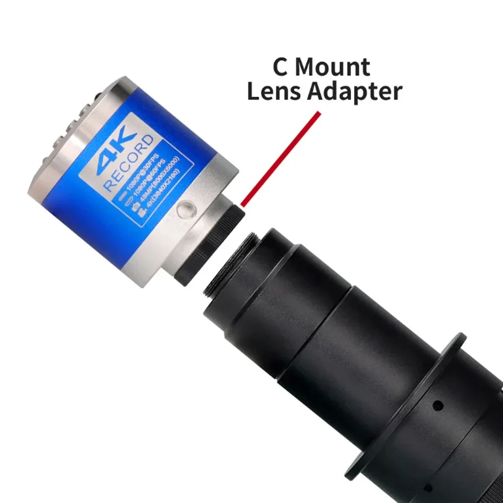 1080P 4K Digital Microscope – Full HD Industrial C-Mount Camera for PCB Welding & Mobile Phone Repair