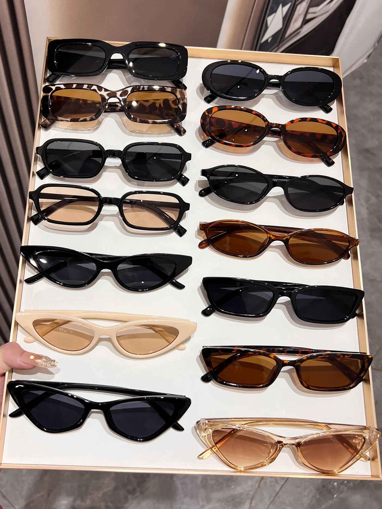 8Pcs/14Pcs Women’s Fashion Glasses Set - Mixed Chic Black Tortoiseshell & Leopard Frame Eyewear Gift Collection