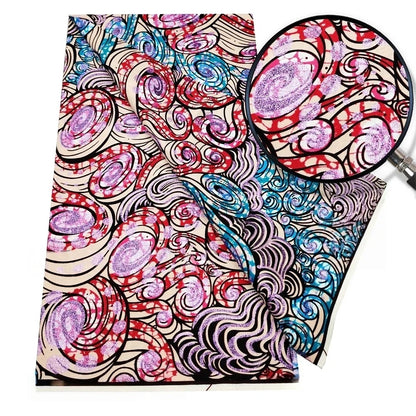 Original African Wax Print Fabric - 6 Yards 100% Cotton Nigerian Ankara Sewing Material for Women’s Dresses