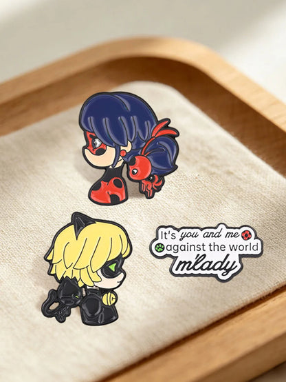 3PCS Black Cat Brooches - Cute Anime-Inspired Pins for Clothes, Backpacks & Hats, Couple Accessories