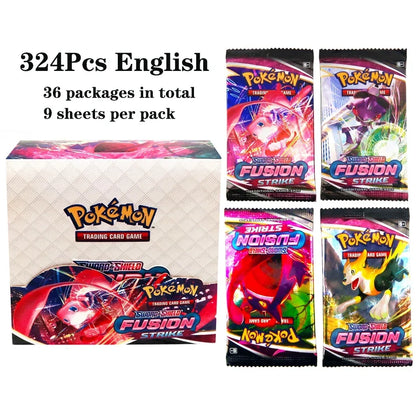 324pcs Pokemon TCG Booster Box - Sword & Shield Fusion Strike Trading Card Packs Display Set with 36 Booster Packs