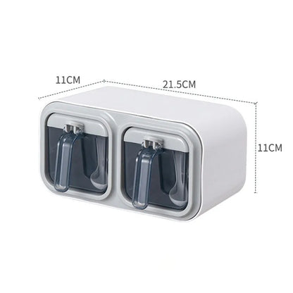 Kitchen Wall Mount Spice Rack Organizer Set - Spice Boxes, Sugar Bowl, Salt Shaker, and Seasoning Container for Efficient Storage
