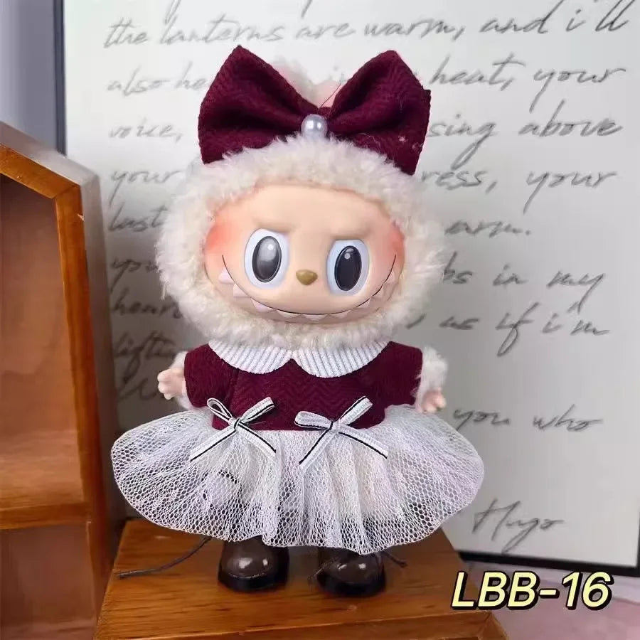 17cm Labubu V1–V2 Trendy Doll Clothes & Accessories – Idol Outfit for Kids Gift