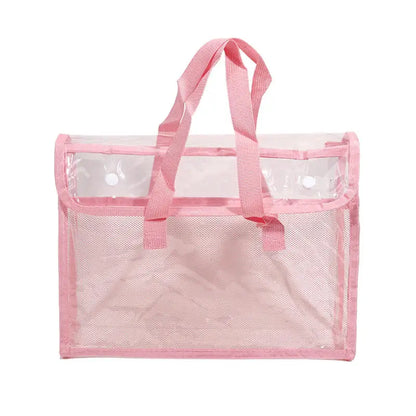 Transparent PVC Exam Bag - Large Capacity Waterproof Study Pouch for School Test Papers, Documents & Stationery Storage