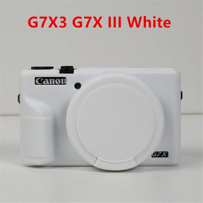 Canon G7X Mark II Silicone Camera Case - Soft Rubber Protective Skin Cover with Lens Protector for G7XII G7X2 G7X3 G7XIII