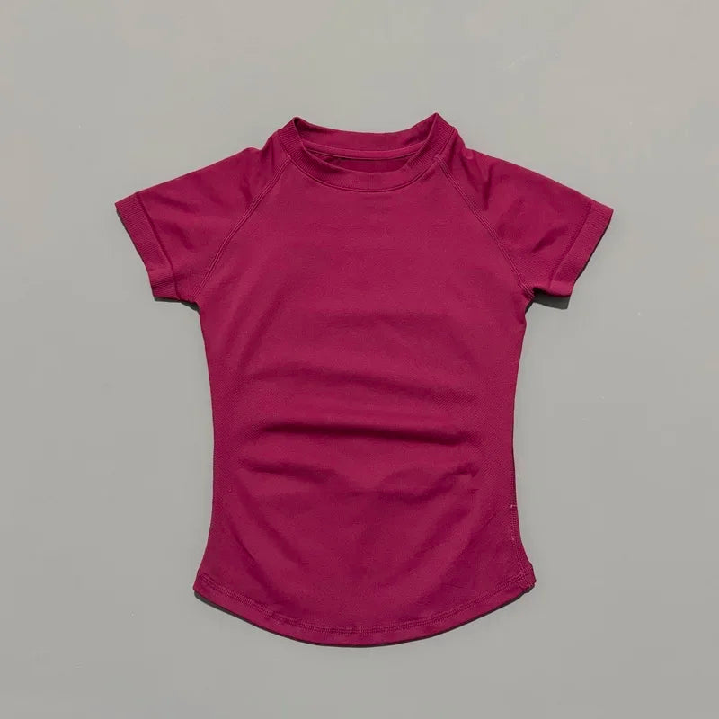 HISTELLO Women’s Sports T-Shirt - Short Sleeve Gym Yoga Workout Top for Running & Fitness Activewear