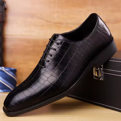 Men’s Luxury Leather Brogue Oxford Shoes - Retro Carved Lace-Up Wedding & Business Dress Shoes for Office Wear