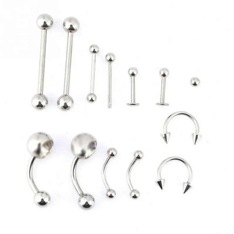 Disposable Body Piercing Tool Kit - Professional Piercing Needle & Clamp Set for Ear, Nose & Navel