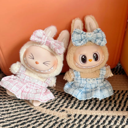 Cute Labubu Doll Outfit Set – Classic Dress for 17cm V2 Mini Dolls, Clothing Accessories for Kids Gift