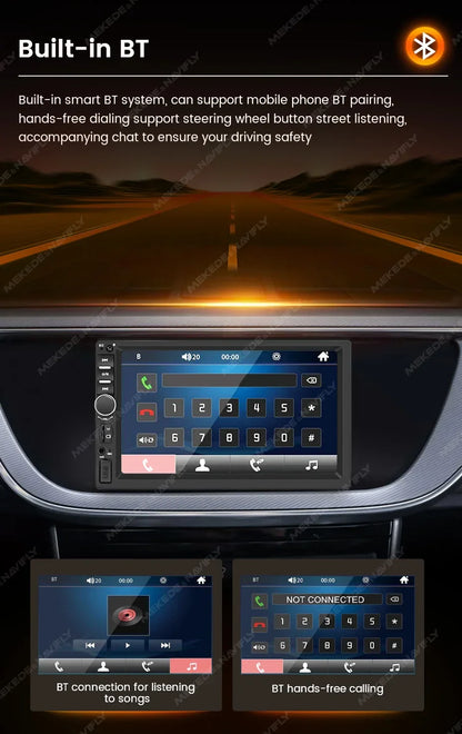 MEKEDE 1DIN MP5 Player — 7" HD Touchscreen Car Radio with USB, Bluetooth & TF Card for Universal Auto Multimedia