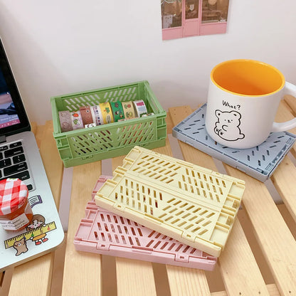 Mr.Paper 6-Style Plastic Stationery Organizer – Stackable, Foldable Desk Holder for Students and Office Supplies