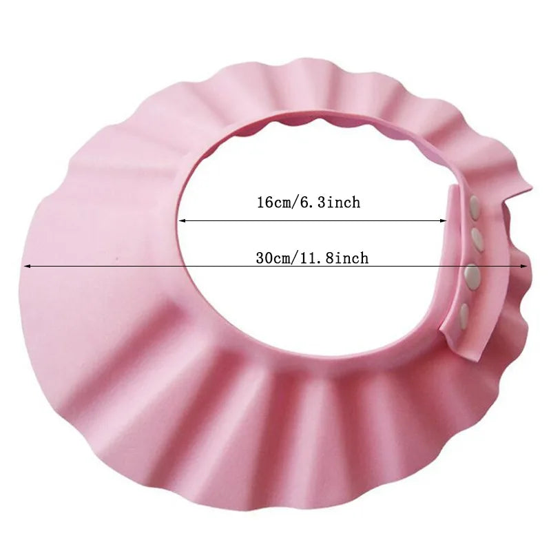 Adjustable Baby Shower Shampoo Cap - Waterproof Hair Wash Shield Hat for Kids Bath Time